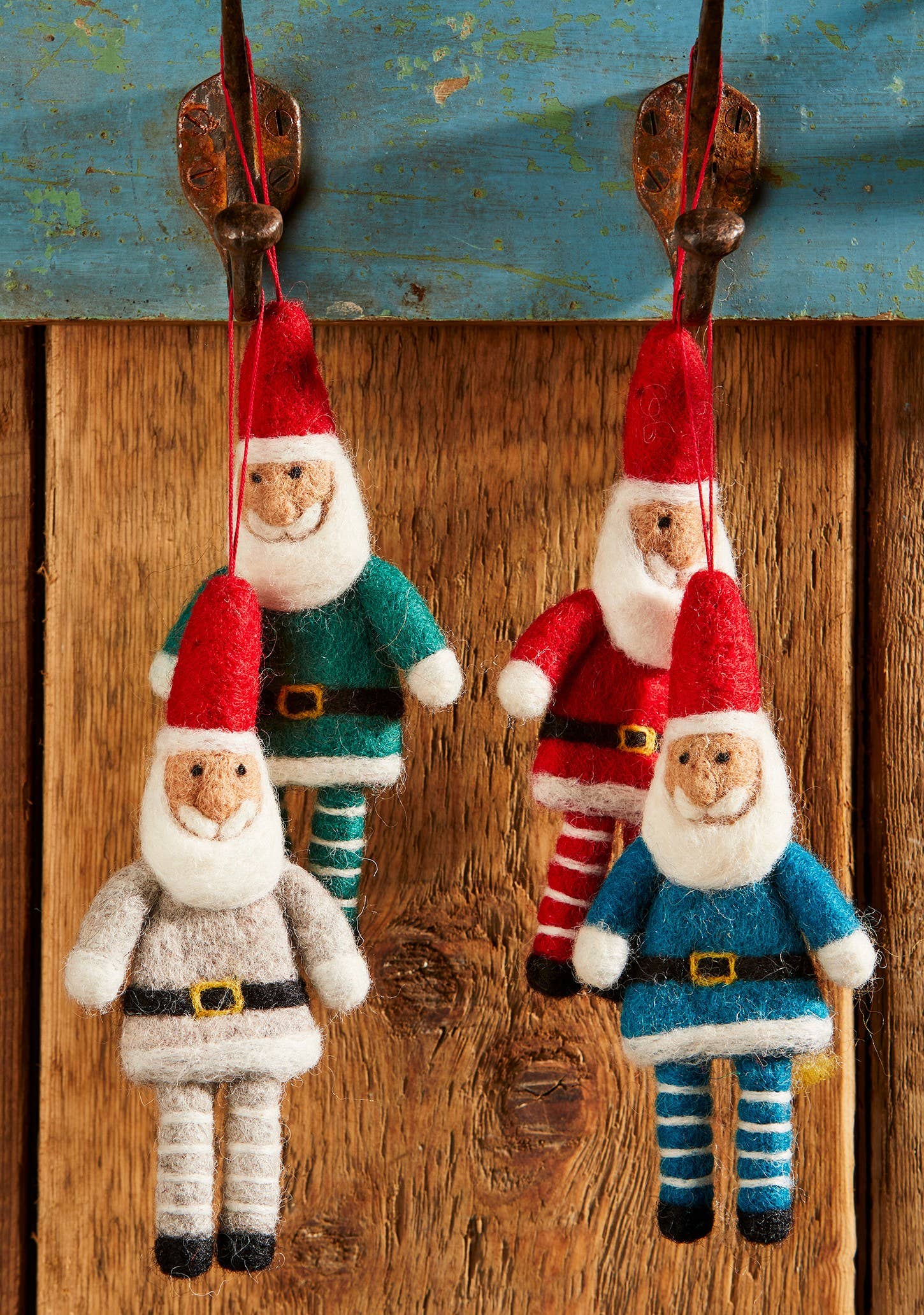 Felt Santa With Stripey Legs Decoration