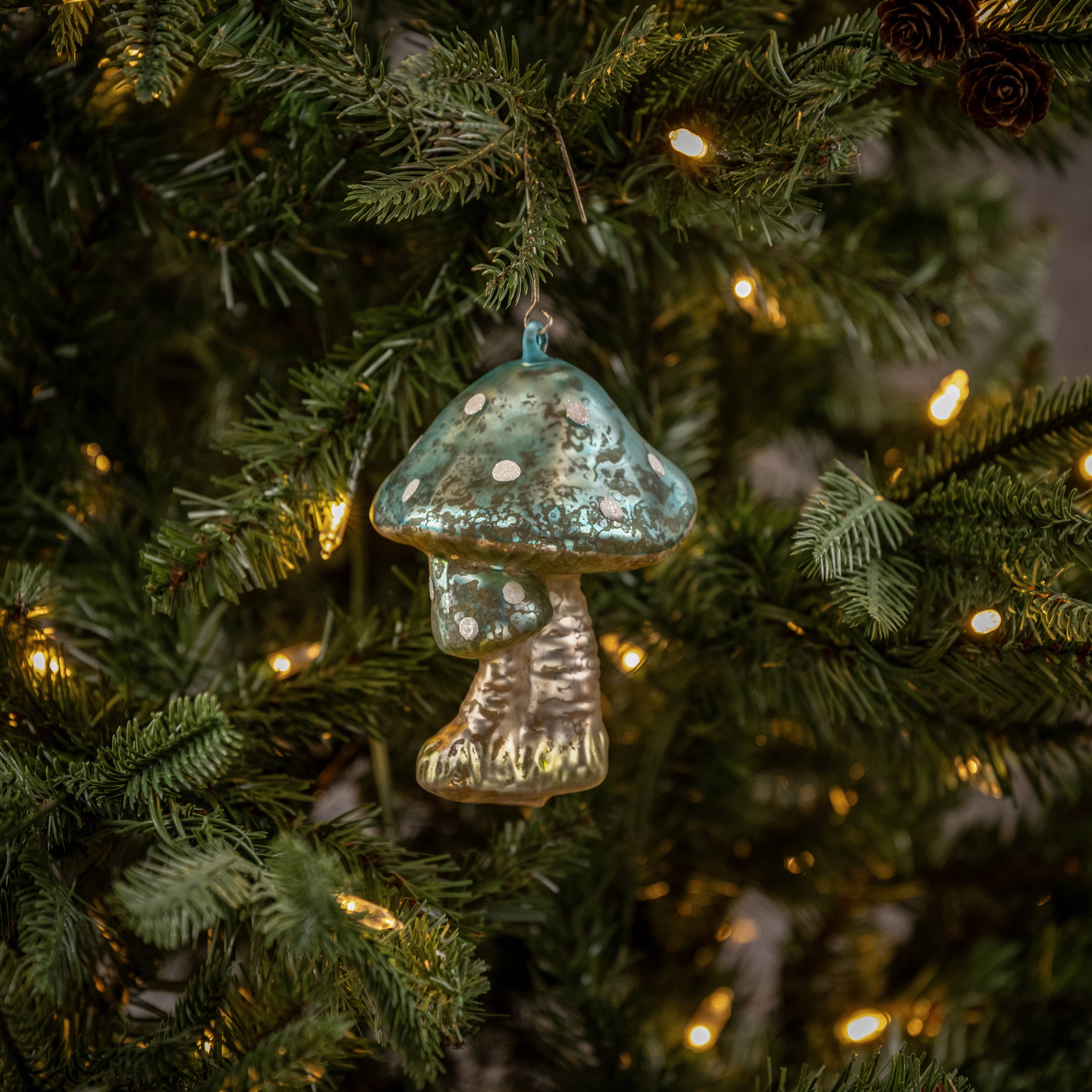Capped Double Mushroom Ornament