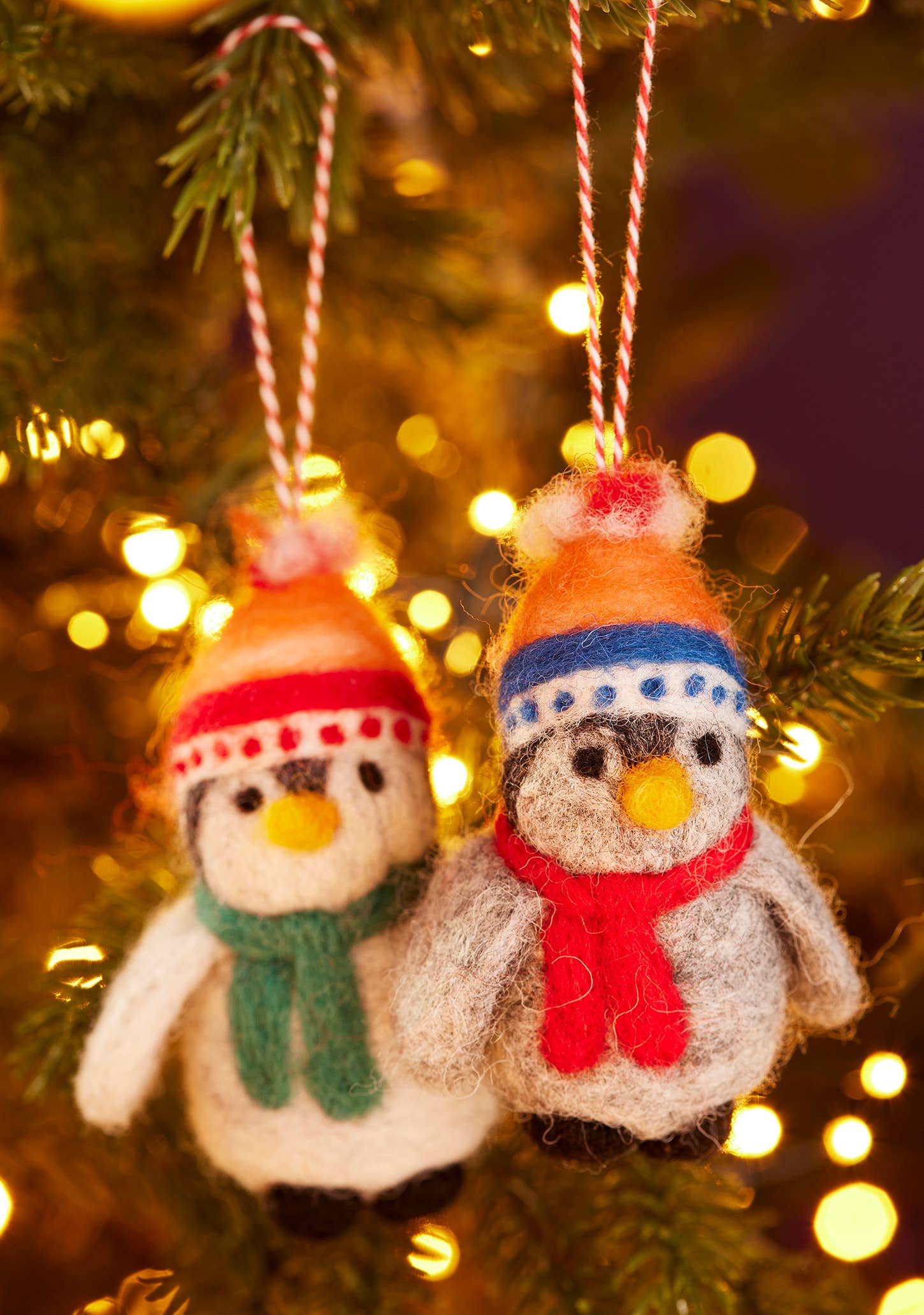 Felt Penguin In Beanie Hat Decoration