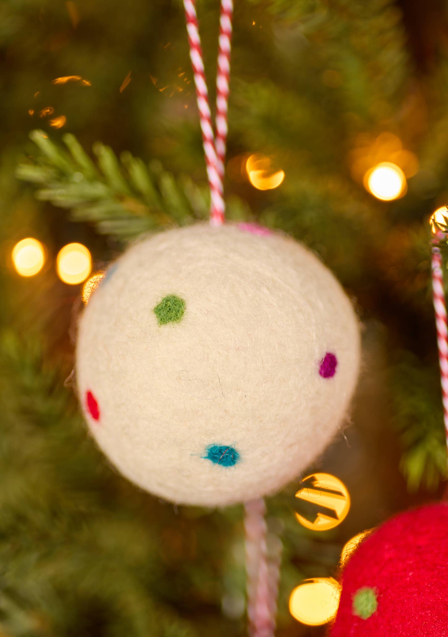 Felt Dotty Rainbow Baubles
