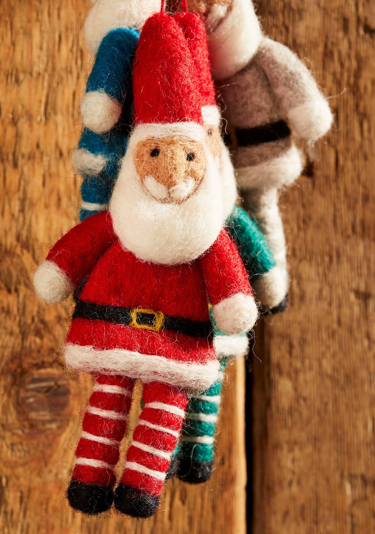 Felt Santa With Stripey Legs Decoration