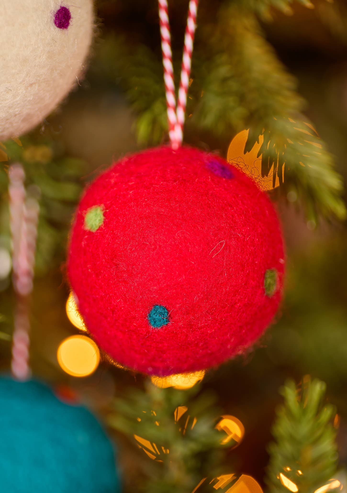 Felt Dotty Rainbow Baubles