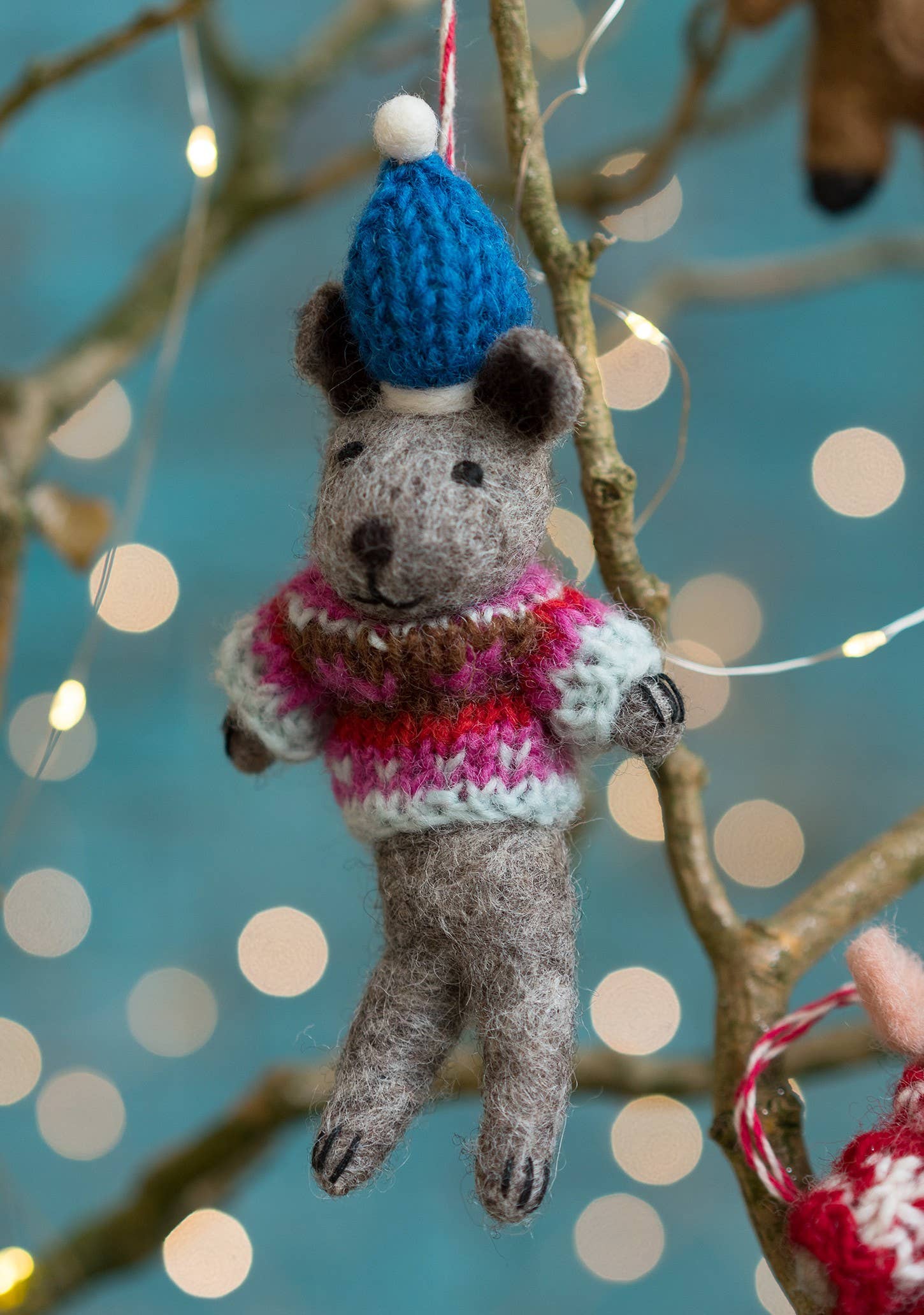 Felt Bear In Knitted Jumper